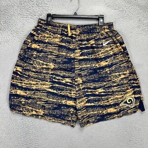 Los Angeles Rams Athletic Shorts Mens 2XL Blue‎ Gold Geometric Drawstring Nike